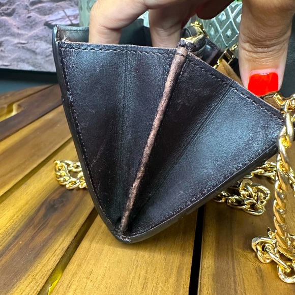 LOUIS VUITTON VERNIS BURGUNDY WALLET ON CHAIN/CROSSBODY - Picture 12 of 15